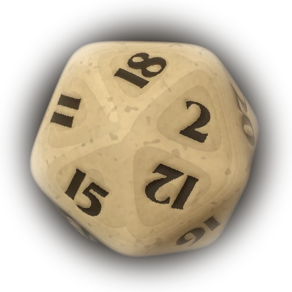 A bone d20