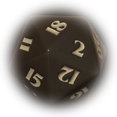 A obsidian d20