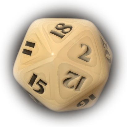 A pearl d20